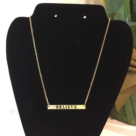 Stackable Inspiration Quote Necklace Believe - Picture 2 of 8
